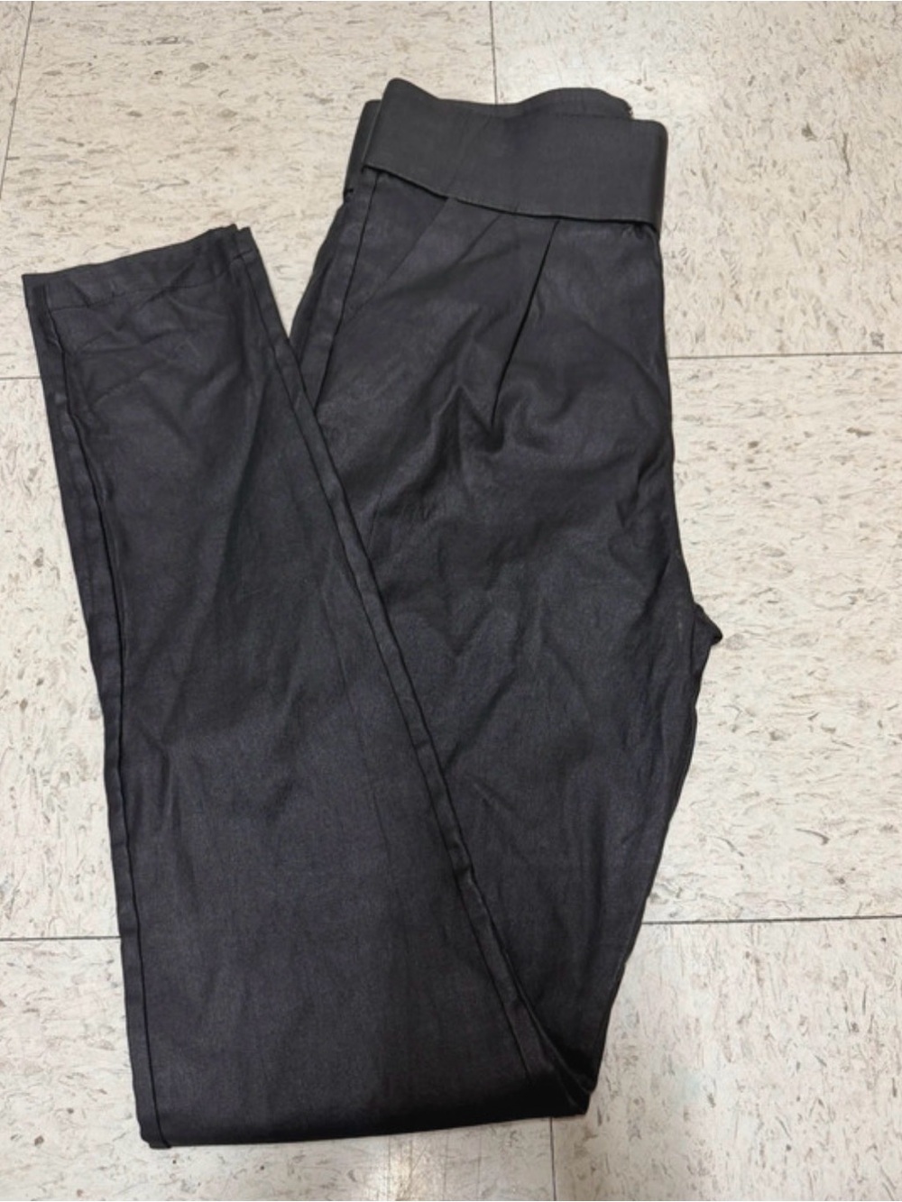 Tiger Mist Black High-Rise Pants with Back Zip